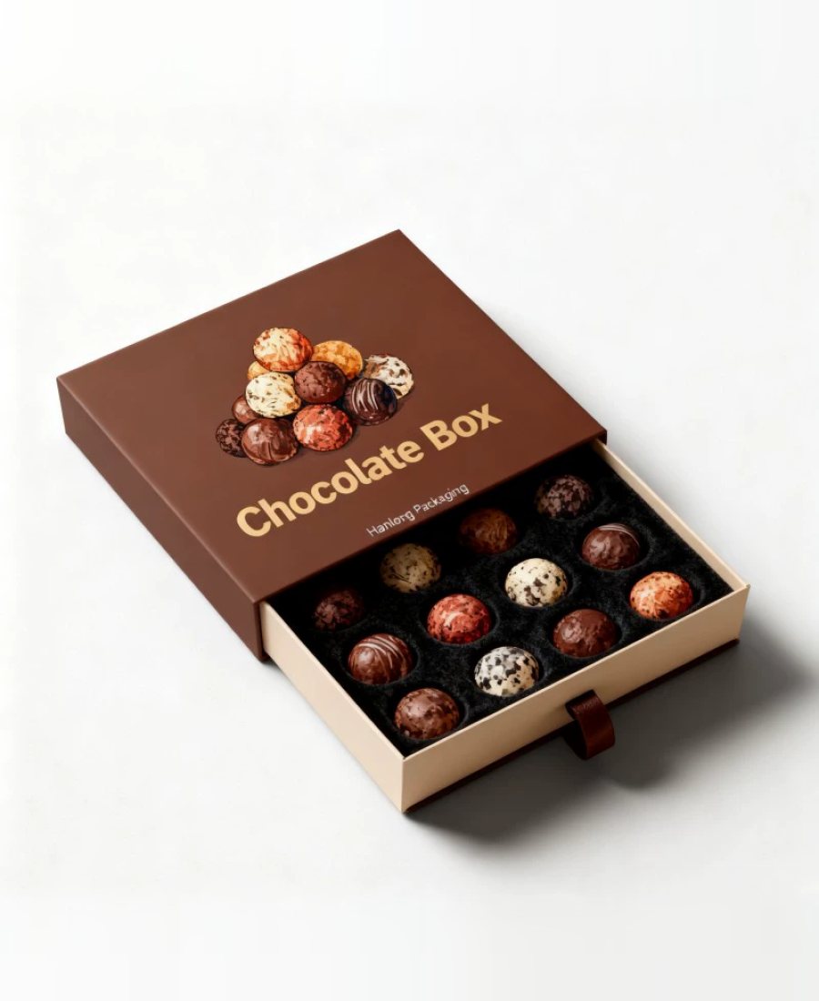 Drawer box with assorted truffles