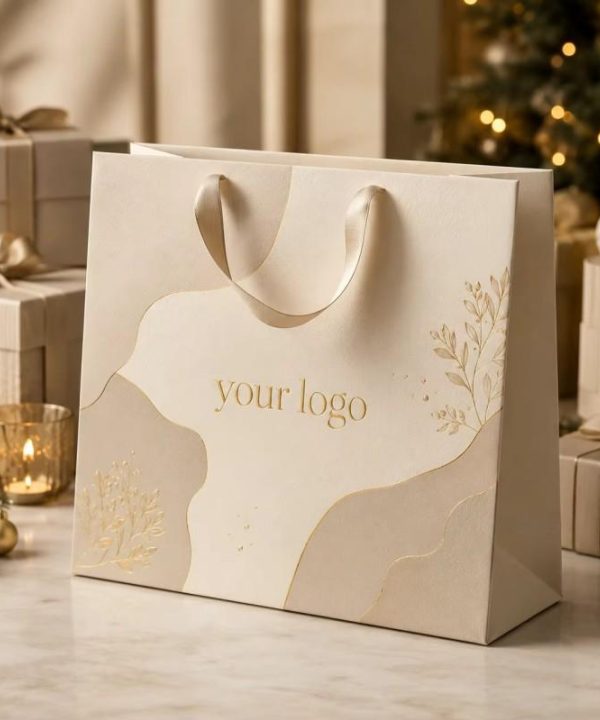 Cream, gold foil