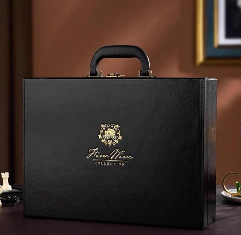 Leather case, gold crest